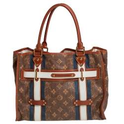 Pre Owned Louis Vuitton Monogram Canvas Limited Edition Tissue Rayures GM Bag