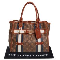 Pre Owned Louis Vuitton Monogram Canvas Limited Edition Tissue Rayures GM Bag