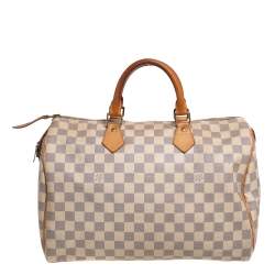 Pre Owned Louis Vuitton Damier Azur Canvas Speedy 35 Bag