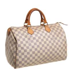 Pre Owned Louis Vuitton Damier Azur Canvas Speedy 35 Bag