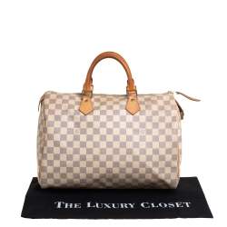 Pre Owned Louis Vuitton Damier Azur Canvas Speedy 35 Bag