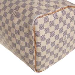 Pre Owned Louis Vuitton Damier Azur Canvas Speedy 35 Bag