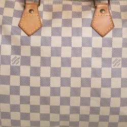 Pre Owned Louis Vuitton Damier Azur Canvas Speedy 35 Bag