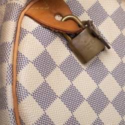 Pre Owned Louis Vuitton Damier Azur Canvas Speedy 35 Bag