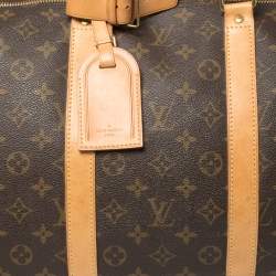 مملوكة مسبقًا Louis Vuitton Monogram Canvas Keepall Bandouliere 55 Bag