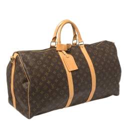 مملوكة مسبقًا Louis Vuitton Monogram Canvas Keepall Bandouliere 55 Bag