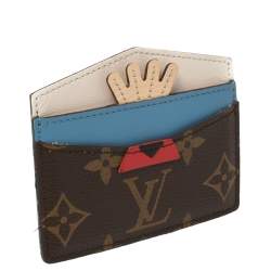 Pre Owned Louis Vuitton Monogram Canvas Tribal Mask Card Holder