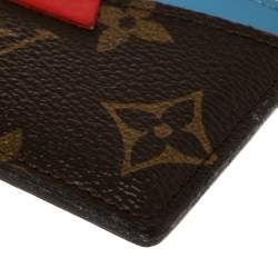 Pre Owned Louis Vuitton Monogram Canvas Tribal Mask Card Holder