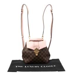Pre Owned Louis Vuitton Magnolia Pink Damier Ebene Canvas Clapton Backpack
