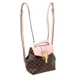 Pre Owned Louis Vuitton Magnolia Pink Damier Ebene Canvas Clapton Backpack