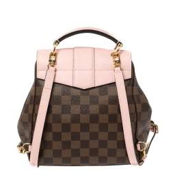 Pre Owned Louis Vuitton Magnolia Pink Damier Ebene Canvas Clapton Backpack