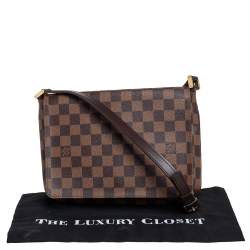 Pre Owned Louis Vuitton Damier Ebene Canvas Musette Tango Messenger Bag