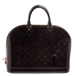 Pre Owned حقيبة لوي فيتون ألما جلد لامع مونوغرامي أحمر داكن