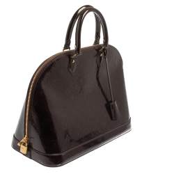 Pre Owned حقيبة لوي فيتون ألما جلد لامع مونوغرامي أحمر داكن