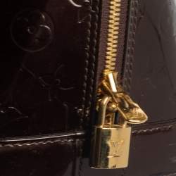 Pre Owned حقيبة لوي فيتون ألما جلد لامع مونوغرامي أحمر داكن