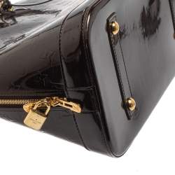 Pre Owned حقيبة لوي فيتون ألما جلد لامع مونوغرامي أحمر داكن