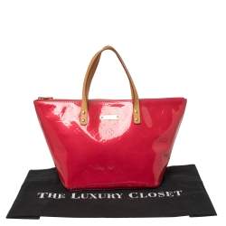 Pre Owned Louis Vuitton Rose Pop Monogram Vernis Bellevue PM Bag