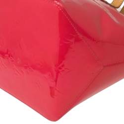 Pre Owned Louis Vuitton Rose Pop Monogram Vernis Bellevue PM Bag