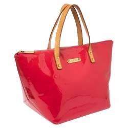 Pre Owned Louis Vuitton Rose Pop Monogram Vernis Bellevue PM Bag