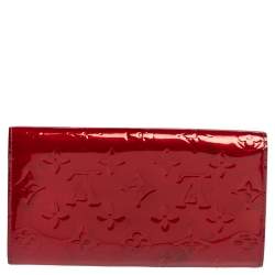 مملوكة مسبقًا محفظة لوي فيتون سارا جلد لامع مونوغرامي أحمر