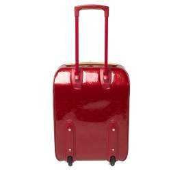Pre Owned Louis Vuitton Red Monogram Vernis Pegase 45 Luggage