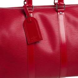 Louis Vuitton Red Epi Leather Keepall 45 