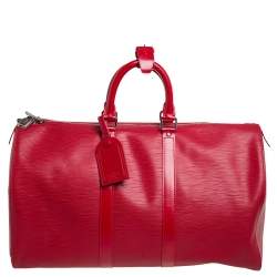 red leather keepall louis vuittons