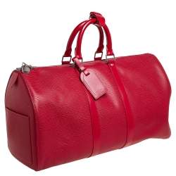 Louis Vuitton Red Epi Leather Keepall 45 
