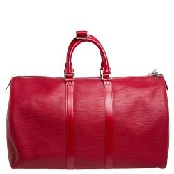 Louis Vuitton Red Epi Leather Keepall 45 