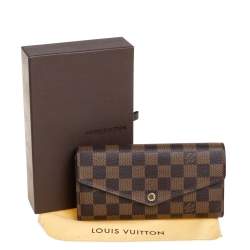 Pre Owned Louis Vuitton Damier Ebene Canvas Sarah Wallet