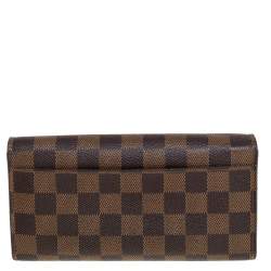 Pre Owned Louis Vuitton Damier Ebene Canvas Sarah Wallet