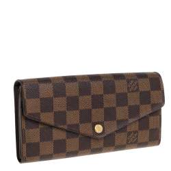 Pre Owned Louis Vuitton Damier Ebene Canvas Sarah Wallet