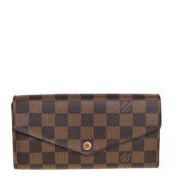 Pre Owned Louis Vuitton Damier Ebene Canvas Sarah Wallet