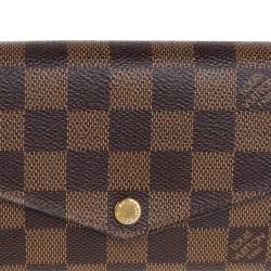 Pre Owned Louis Vuitton Damier Ebene Canvas Sarah Wallet