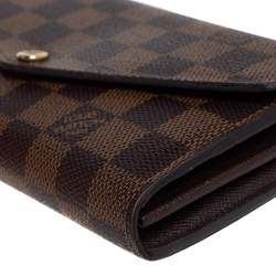 Pre Owned Louis Vuitton Damier Ebene Canvas Sarah Wallet