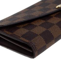 Pre Owned Louis Vuitton Damier Ebene Canvas Sarah Wallet
