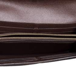 Pre Owned Louis Vuitton Damier Ebene Canvas Sarah Wallet