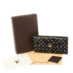 مملوكة مسبقًا محفظة لوي فيتون سارة كانفاس مونوغرام أسود متعدد الألوان