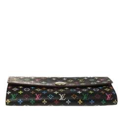 مملوكة مسبقًا محفظة لوي فيتون سارة كانفاس مونوغرام أسود متعدد الألوان