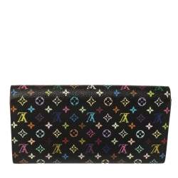 مملوكة مسبقًا محفظة لوي فيتون سارة كانفاس مونوغرام أسود متعدد الألوان