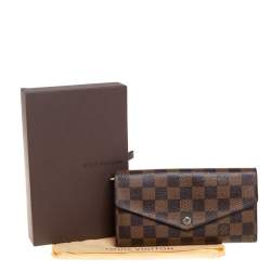 مملوكة مسبقًا Louis Vuitton Damier Ebene Canvas Sarah Wallet