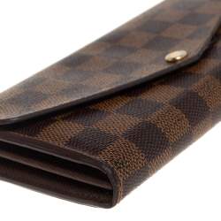 مملوكة مسبقًا Louis Vuitton Damier Ebene Canvas Sarah Wallet