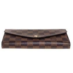 مملوكة مسبقًا Louis Vuitton Damier Ebene Canvas Sarah Wallet