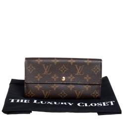 Pre Owned محفظة لوي فيتون سارا كانفاس مقوى مونوغرامي