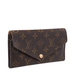 Pre Owned Louis Vuitton Rose Nacre Monogram Canvas Josephine Wallet