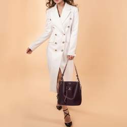 Pre Owned Louis Vuitton Prune Leather Lockme Bucket Bag