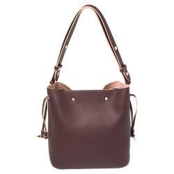 Pre Owned Louis Vuitton Prune Leather Lockme Bucket Bag