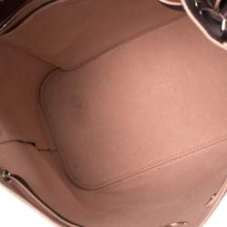 Pre Owned Louis Vuitton Prune Leather Lockme Bucket Bag