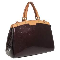 Pre Owned Louis Vuitton Amarante Monogram Vernis Brea MM Bag