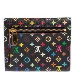 Pre Owned Louis Vuitton Black Monogram Multicolore Koala Wallet
